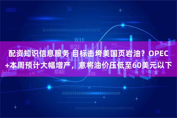 配资知识信息服务 目标击垮美国页岩油？OPEC+本周预计大幅增产，意将油价压低至60美元以下